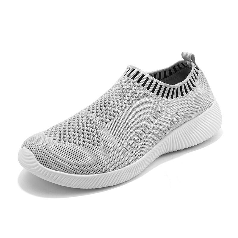 Breathable mesh fly-woven women's shoes new fashion lazy shoes low-top foot-fitting casual shoes