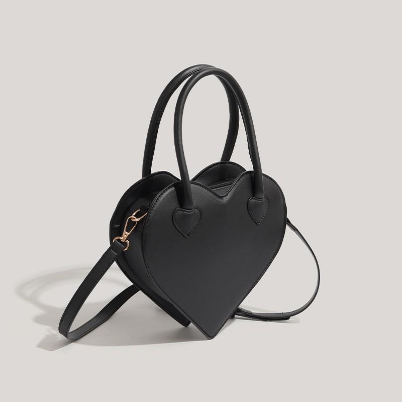 JIAERDI Harajuku Vintage Sweetheart Purse Women Black Leather Shoulder Bag Ladies Japanese Style Cute Handbag Y2K Crossbody Bag