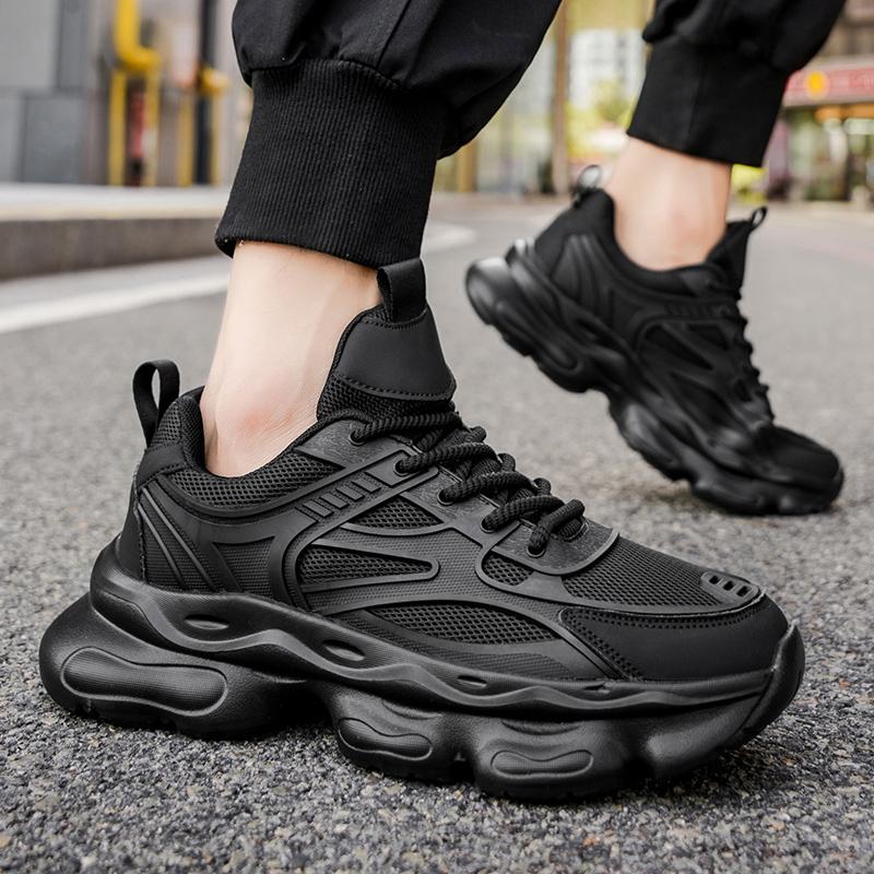 Fashion Fashion Men's Shoes 2025 New Thick Soled Lace Up Tennis Sports Mesh Jogging Shock-absorbing Outdoor Anti Slip Training Shoes