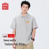 MINISO Men's Heavy Waffle Letter Polo Shirt