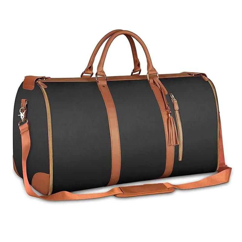 

Складная женская дорожная удобная сумка для ручной клади, большая вместительная спортивная сумка из искусственной кожи, портативная деловая дорожная сумка коричневый