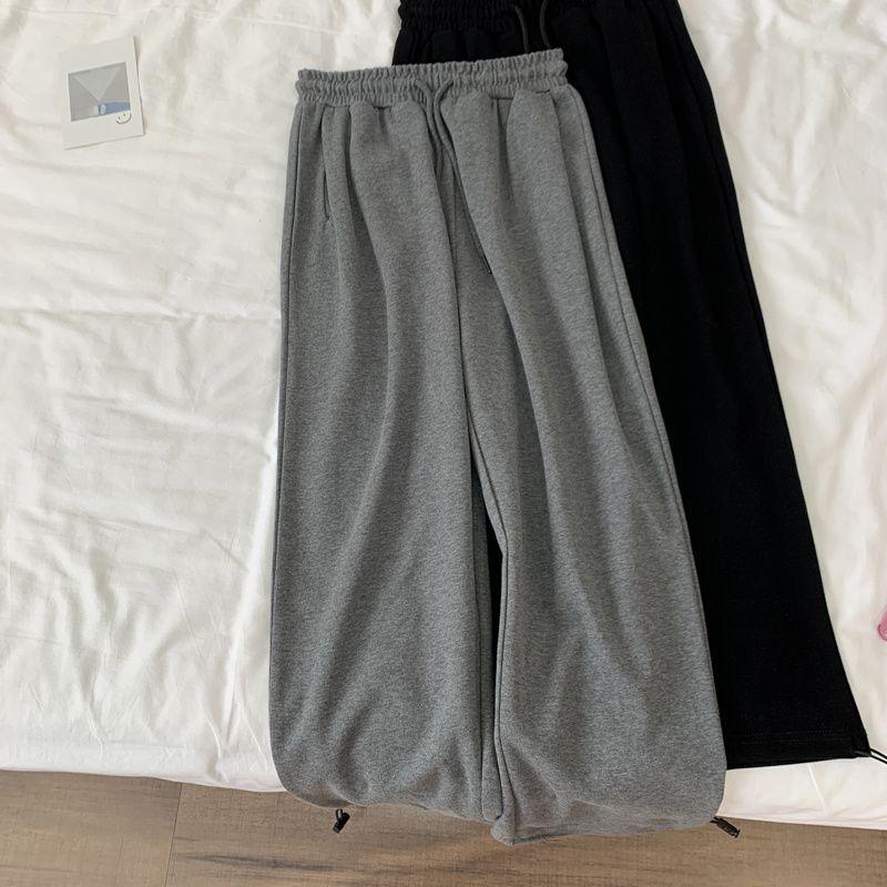 

Jogger Pants Tight Track Pants Loose Pants Women s Spring & Fall Thin Small Loose Slimming and Straight Cropped Casual Pants Fashion Dark gray M