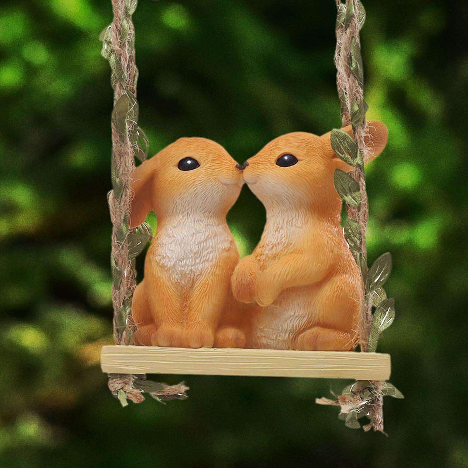 

Фигурка животного, садовая скульптура для открытого пространства, подвесное украшение из смолы Rabbit Statue