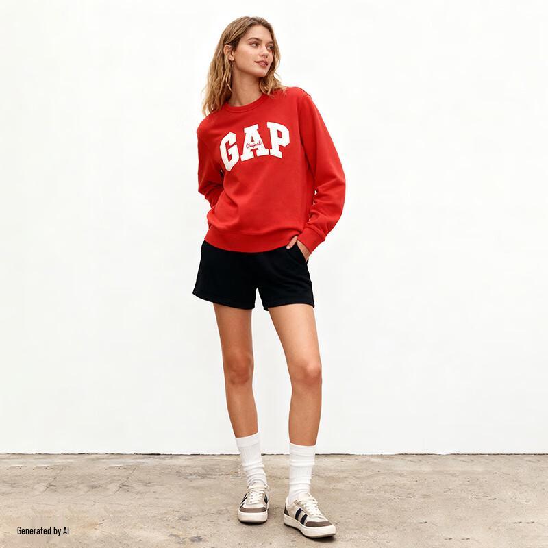 Gap Unisex Letter Logo Fleece Crewneck Sweatshirt