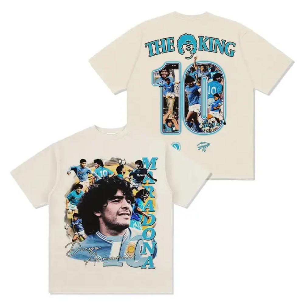 Diego Maradona bavlněné pánské fotbalové tričko Napoli dres 1989 šampion Památeční tričko Letní Unisex Krátký rukáv tričko