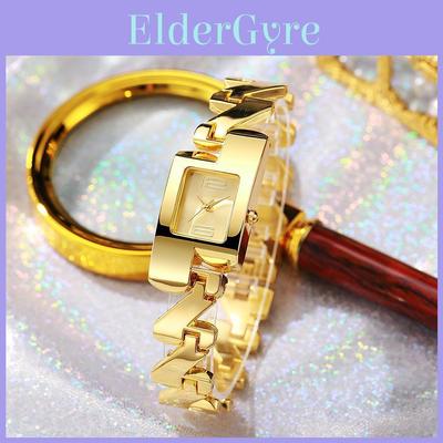 Moderne Vintage Goldlegierung Quadratische Damenuhr Mit Quarzwerk Für Freizeitkleidung