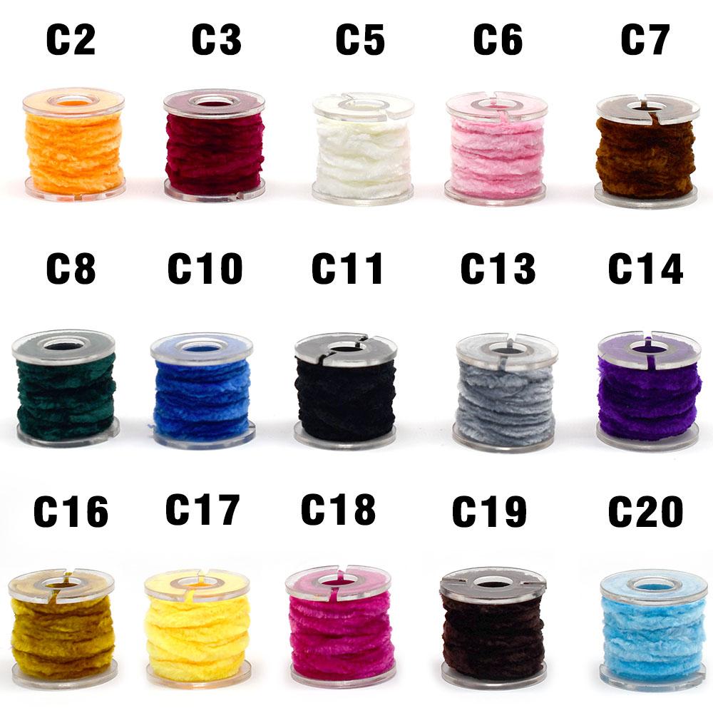 15 Spools Multi Colors Tinsel Chenille Line Crystal Fly Fishing Tying Material for Nymphal Scud