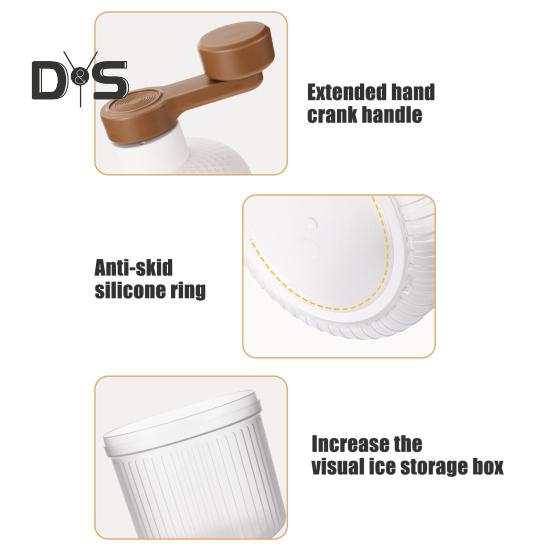 Eisrasiermaschine, Edelstahlklinge, handbetriebener Eiscrusher mit Eiswürfelform, tragbarer manueller Eisbereiter für Smoothies, Milchshakes