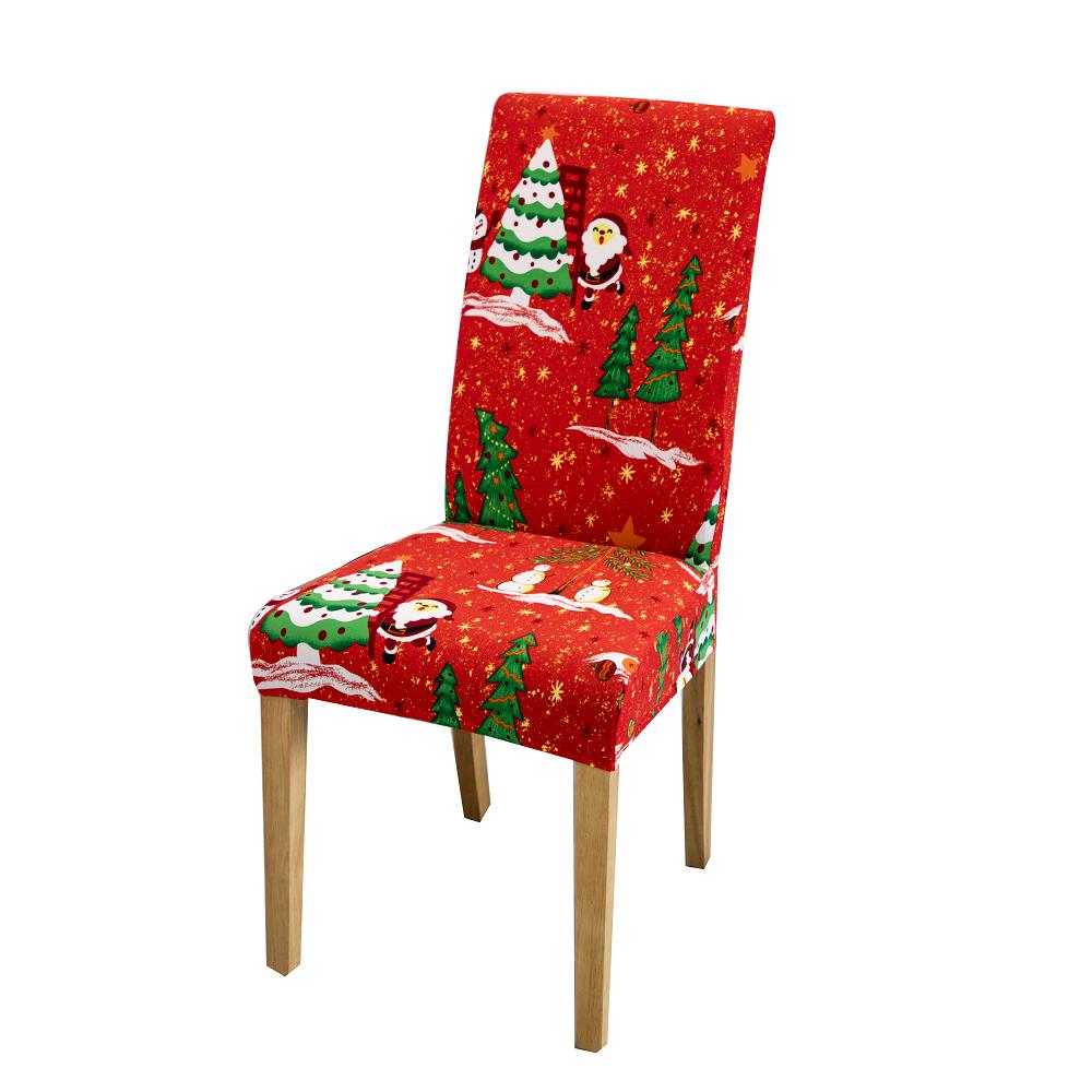 Chair Cover Dining Room Christmas Decor 2025 Santa Claus Snowflake Print Office Chair Covers Stretch Removable Chair Seat Cover