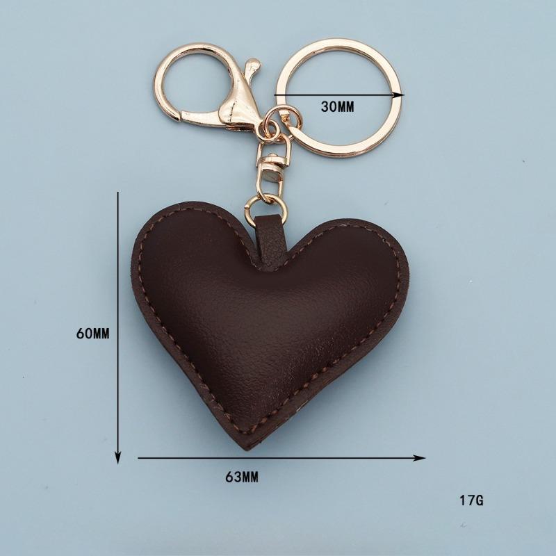 Custom Leather 3D Peach Heart Keychain Bag Pendant Love Hand Rope Personalized Couple Backpack Pendant Gift