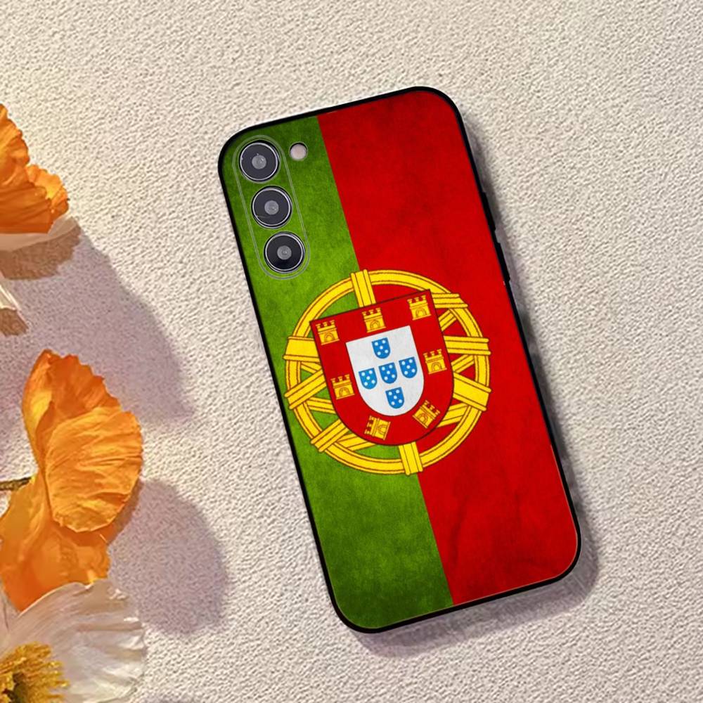 P- Portugalská vlajka Fotbalová podpora Pouzdro na telefon Černý silikon Měkké Pro Samsung Galaxy A73,A72,A71,A70,A53,A52,A51
