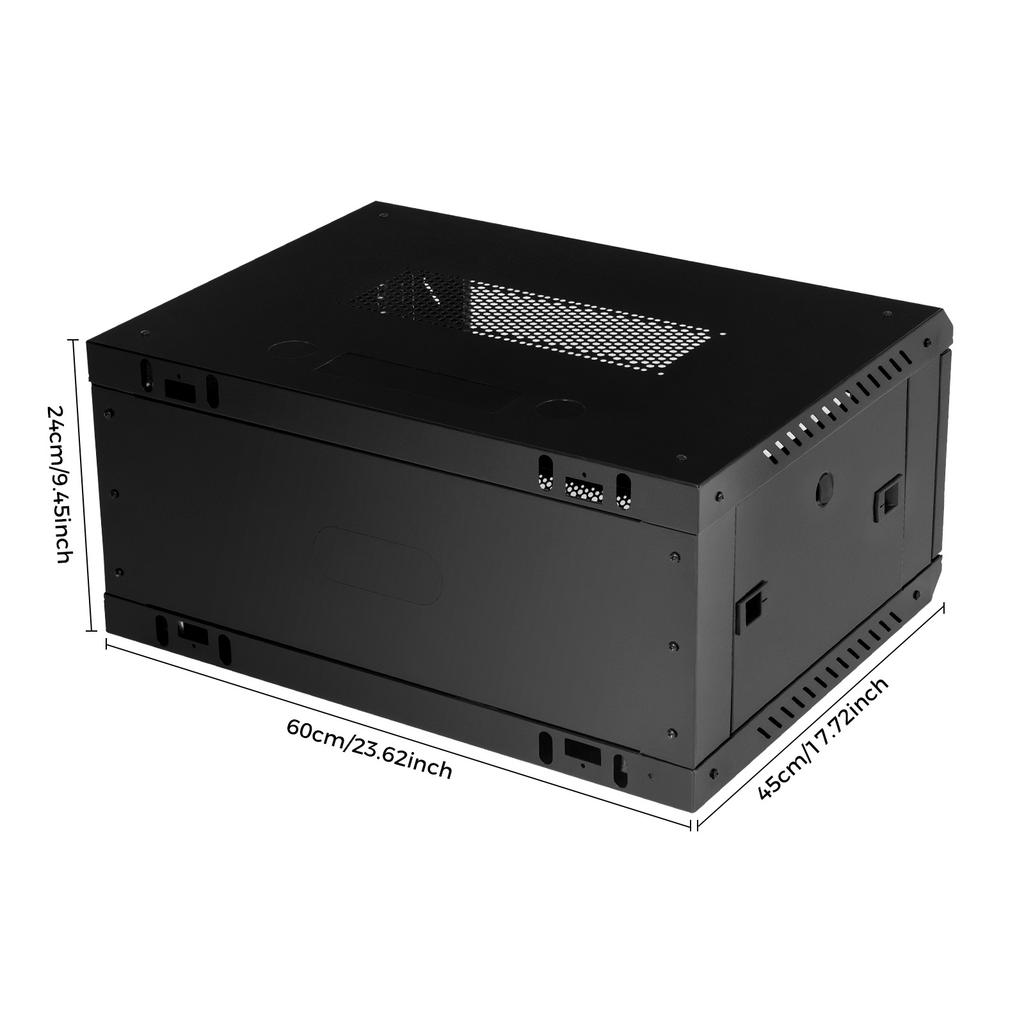 4U Wall Mount Server Cabinet, Network Server Data Cabinet Rack Wall Mount Network Rack Enclosure with Locking Glass Door