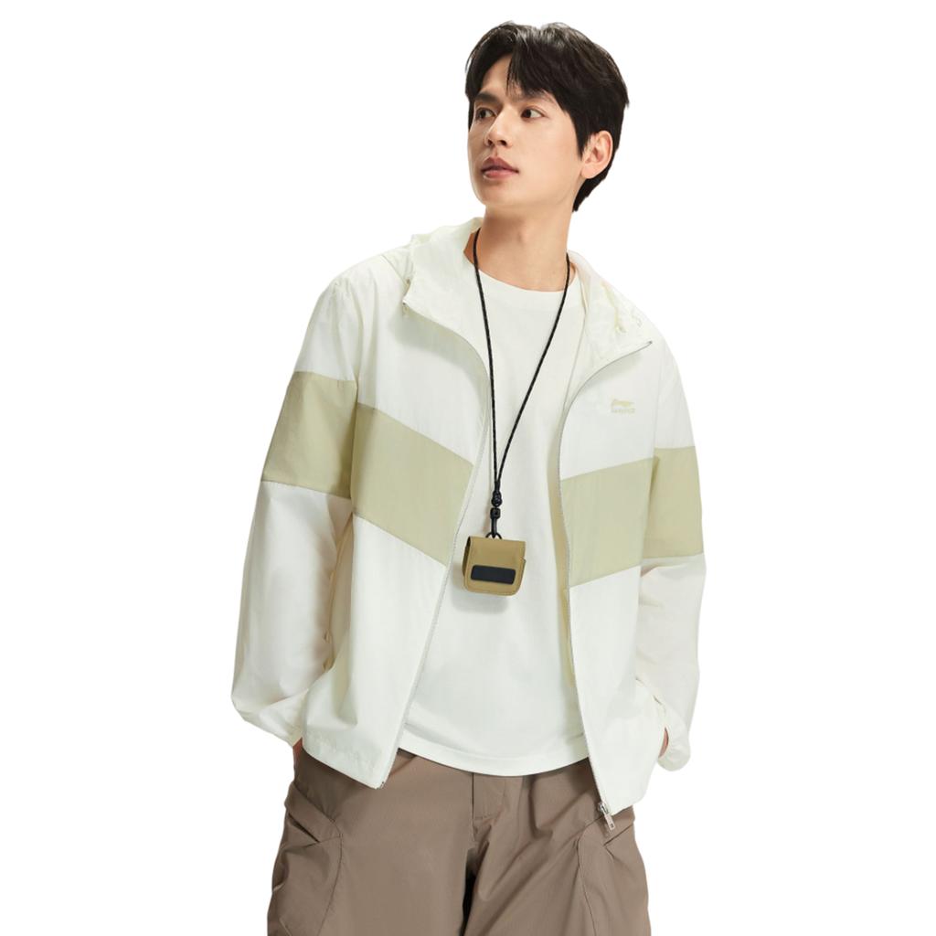 Li-Ning Loose Fit Hooded Simple Casual Zip Windbreaker Men outerwear AFDW973-1