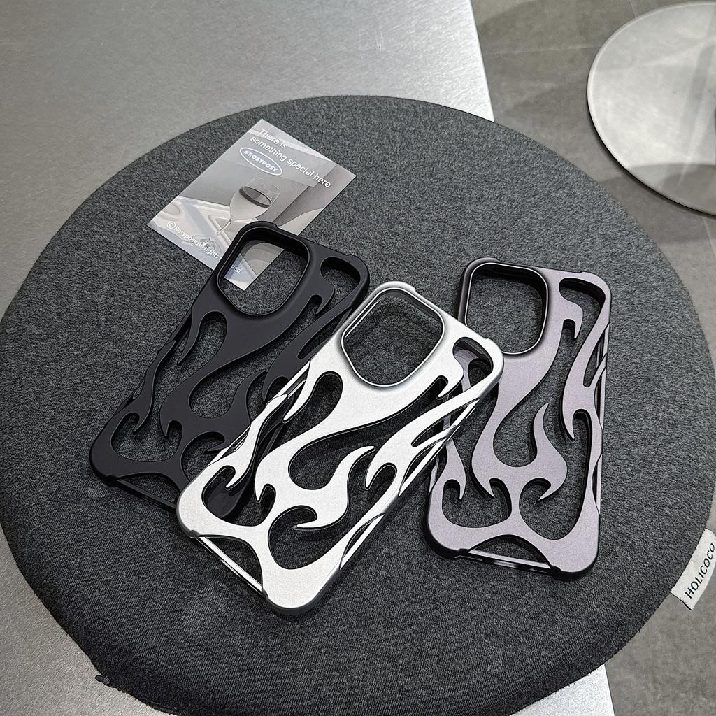 3D Flame pattern New Phone Case for iPhone 15 13 12 11 14 ProMax 16 Plus Fashion Hollow Slim Shockproof Protective soft Cover