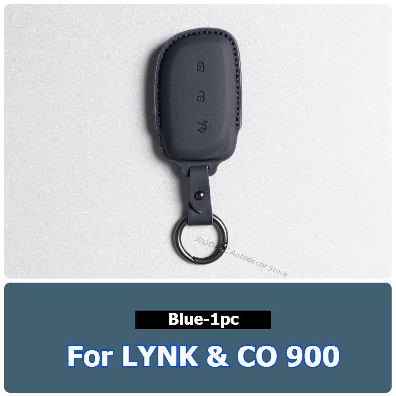 For Lynk & Co 900 Car Key Case Nappa Leather Keychain Auto Accessories Premium Smart Remote Key Protector Cover Shell Interior