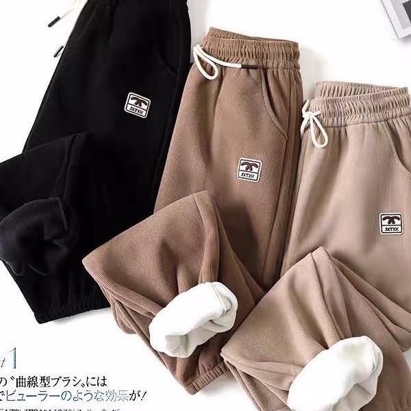 Women's Pants Autumn Winter Warm Pant Winter Sanitary Pants with Thickened Cotton Women's Vertical Stripes for Slimming and Loose Fit