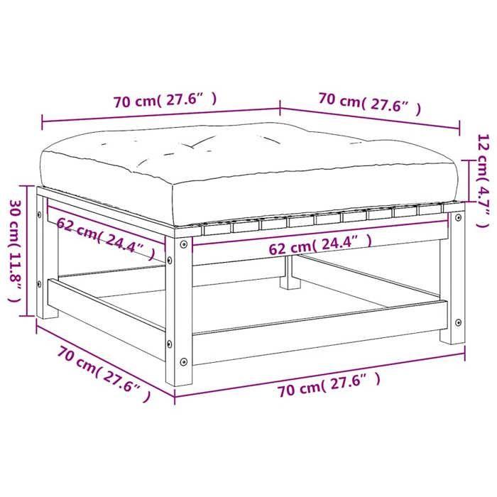 VidaXL Repose-pieds de Jardin avec Coussins 2 pcs, Tables Basses, Tabourets de Patio Balcon Terrasse Arrière-cour Extérieur, 838108