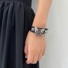 Women Men Cool Punk Choker Necklaces Bracelet Gothic Butterfly Pendant Biker Choker PU Leather Collar Sexy Jewelry Gift
