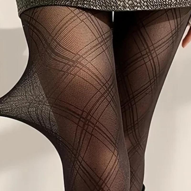 Fashion Semi Sheer Tights Hot Thin Stretch Fit Slimming Sexy Pantyhose Classic Diamond Pattern Women's Stockings Hosiery
