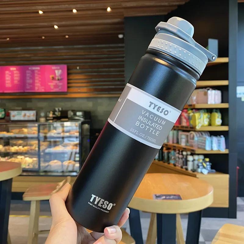 

Портативная термос с изоляцией, термосы с двойными стенками, сохраняет горячую и холодную бутылку для воды из нержавеющей стали, спортивная термокружка 530-750ml