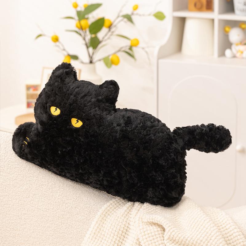 Cute Animal Stuffed Plush Toys Black Cat Husky Home Sofa Cushion Bedroom Lumbar Pillow Gifts For Sleeping Companion Dolls