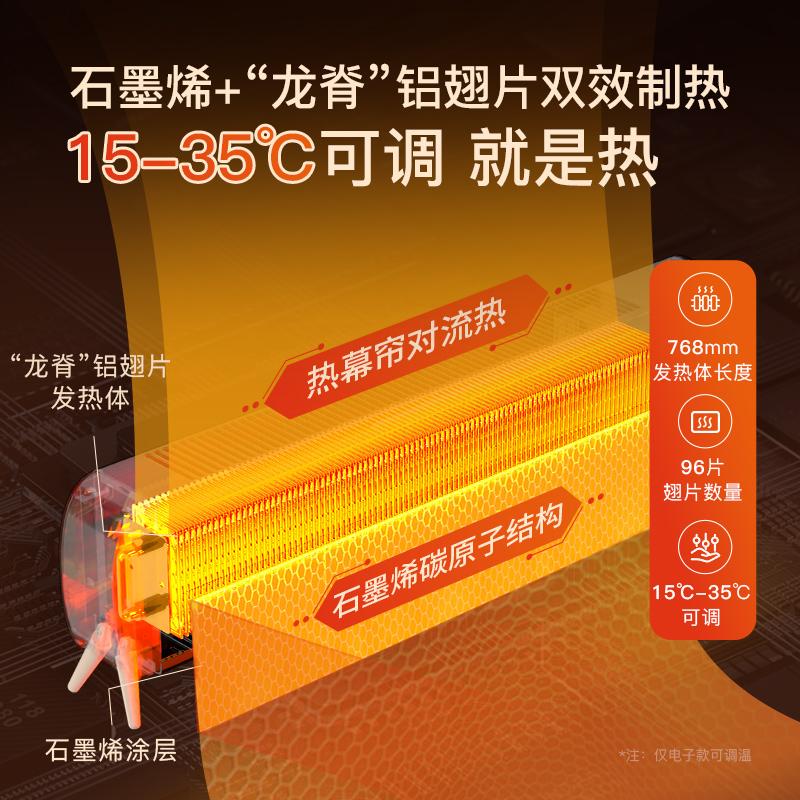Baisteng Graphene Rapid Heating Skirting Line Electric Heater F2