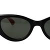 Gucci Logo Design Acetate Cat's Eye Sunglasses Women's Black