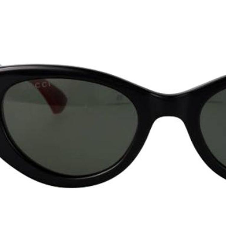 Gucci Logo Design Acetate Cat's Eye Sunglasses Women's Black