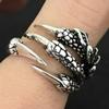 Edelstahl Vintage Silber Drachenkralle Verstellbarer Öffnungsring Tibetisches Silber Adler Tierringe für Männer Frauen Punk Schmuck