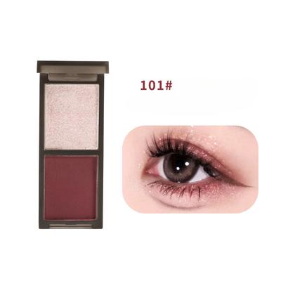 Cool Two-color Eyeshadow Palette, Pink Matte Pearlescent Sweet and Cool Makeup, Dark Lazy Eyeshadow