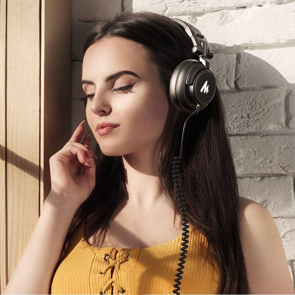 Sluchátka MAONO Monitor, Drátová sluchátka přes uši, DJ sluchátka, Uzavřený typ, Zvuková izolace, Skládací, Vybaveno měničem o průměru 50 mm, Dodává se