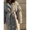 Women S Casual Waist Cinched Long Thick Warm Puffer Cotton Coat Brown