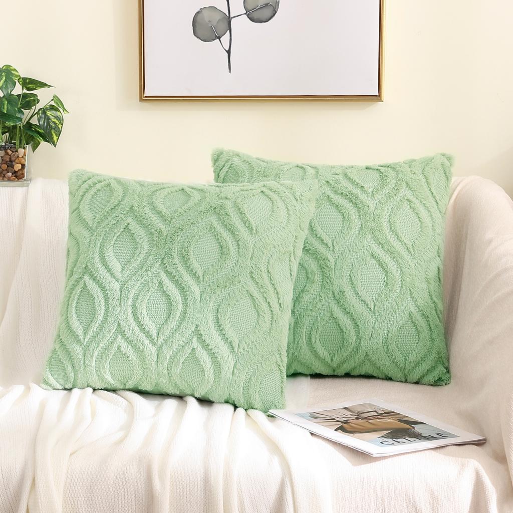 HAPIHAPPY Kissenbezug 45X45 2er-Set Kissenbezug Plüsch Sofa Dekokissenbezug Weich Luxus Für Wohnzimmerdeko