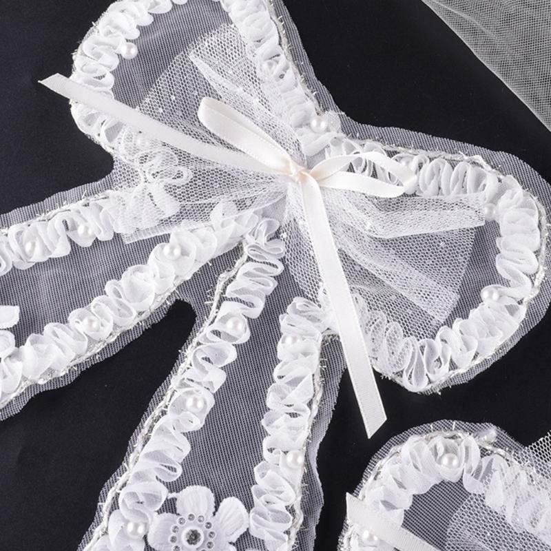 Bows Patches Lace Bows Decorative Patches Bows Sew On Applique Bowknot Embroidered Patches for Clothes Brooch Hairclip