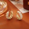 Rose Flower Zircon Earrings Women - Elegant Romantic Fashion Ear Buckles Fresh Sweet Lady Style