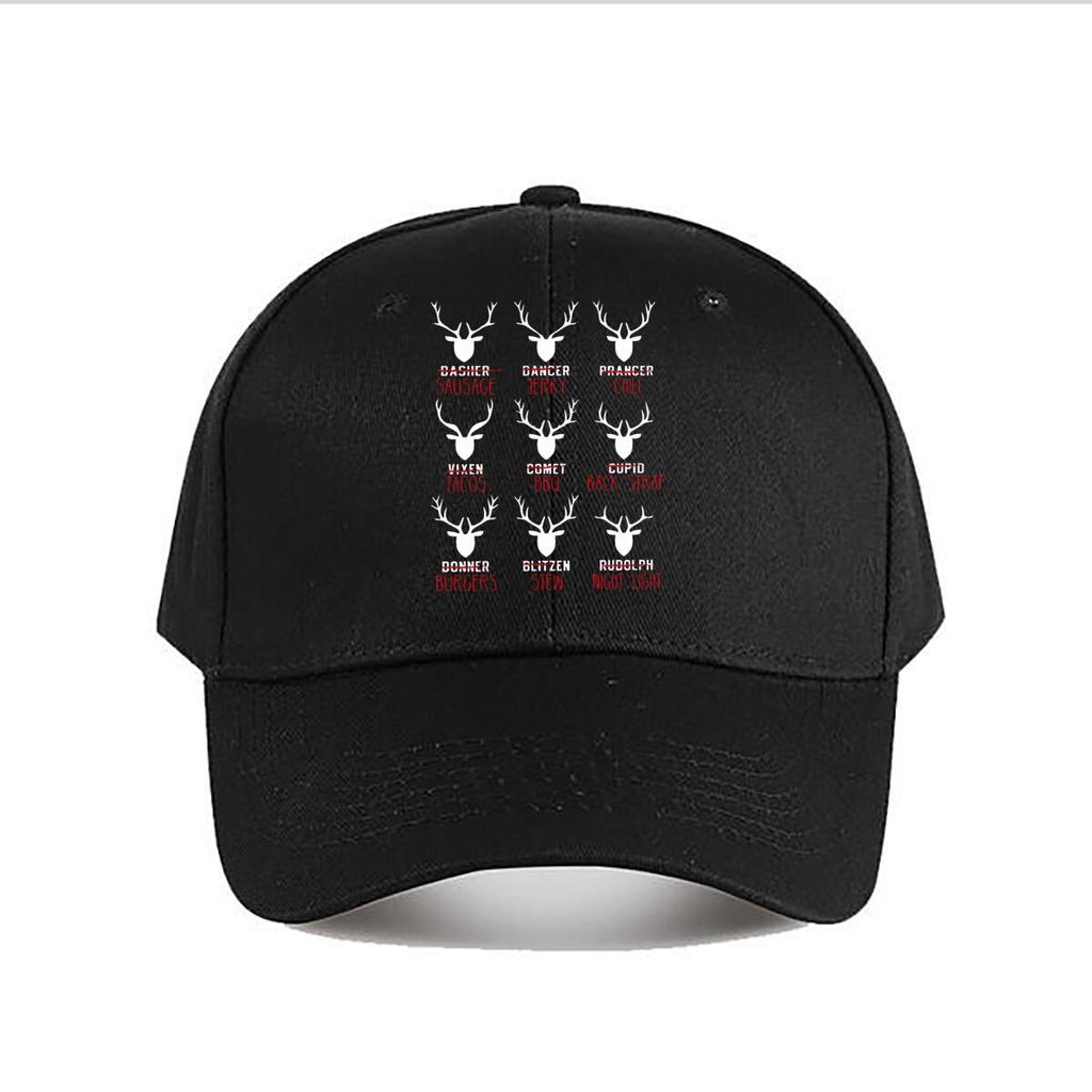 Funny Reindeer Food Christmas Baseball Cap Fashion Unisex Sunhat Womens Outdoor Sports