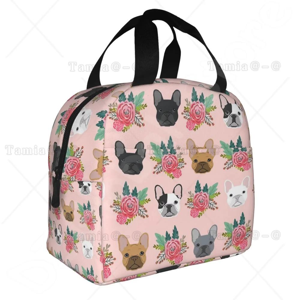 French Bulldogs Dog Insulated Lunch Bag for Women Men and Kids Large and Reusable Handle Freezable Work School Travel Tote Bags