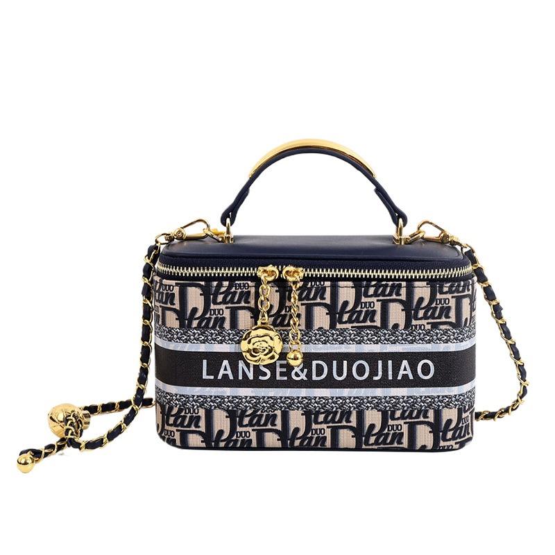 Premium niche design printed box bag women's new commuter shoulder crossbody small square bag
