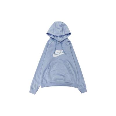 Logo Baskılı Rahat Kapüşonlu Sweatshirt Kadın Sweatshirt Açık Mavi DJ4127-431