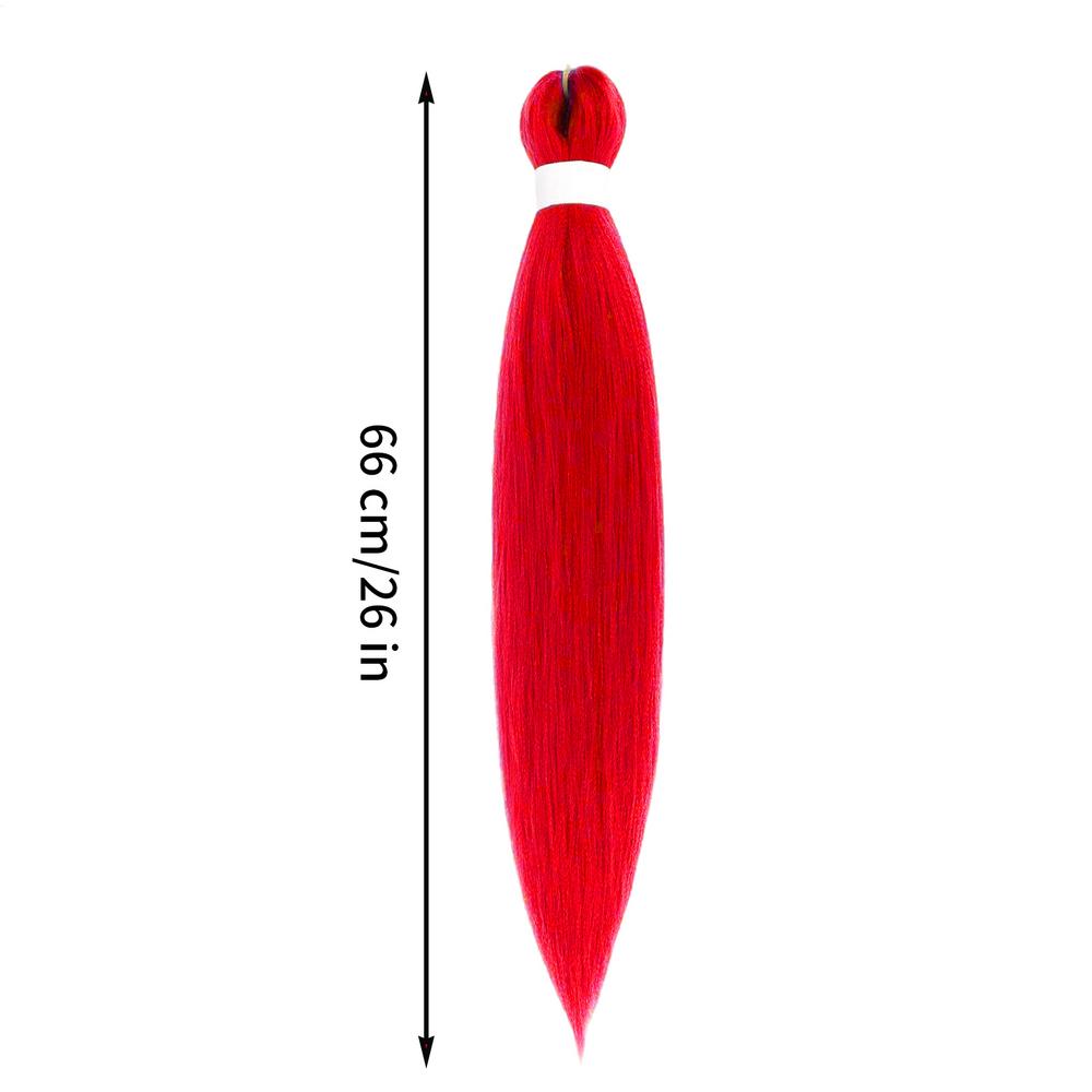

66cm Braiding Hair Synthetic Colored Braiding Hair Straight No Shedding Beauty Styling Hairpieces For Masquerade Balls Cosplay червоний