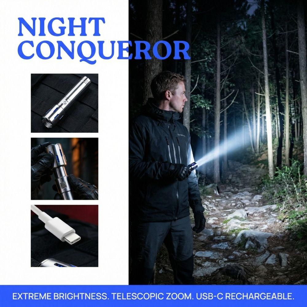 Super-Bright Multi-Functional Flashlight Aluminum Zinc Zinc Alloy Flashlight Outdoor Portability
