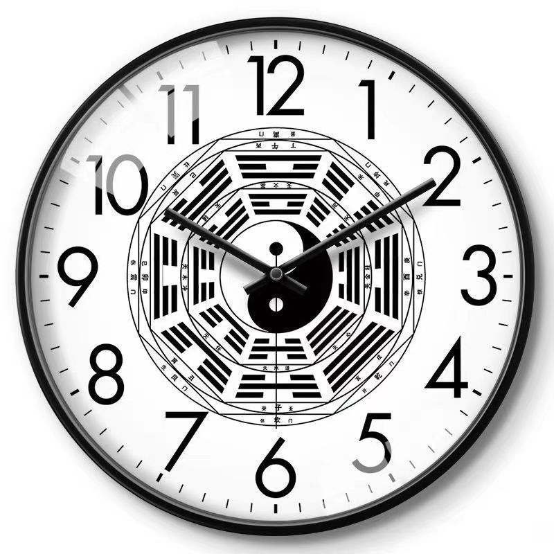 8/10 Zoll Feng Shui Wanduhr Traditionelle Chinesische Medizin Kunst Wanddekor Tai Chi Bagua Reichtum und Glücksbringer Bilduhr