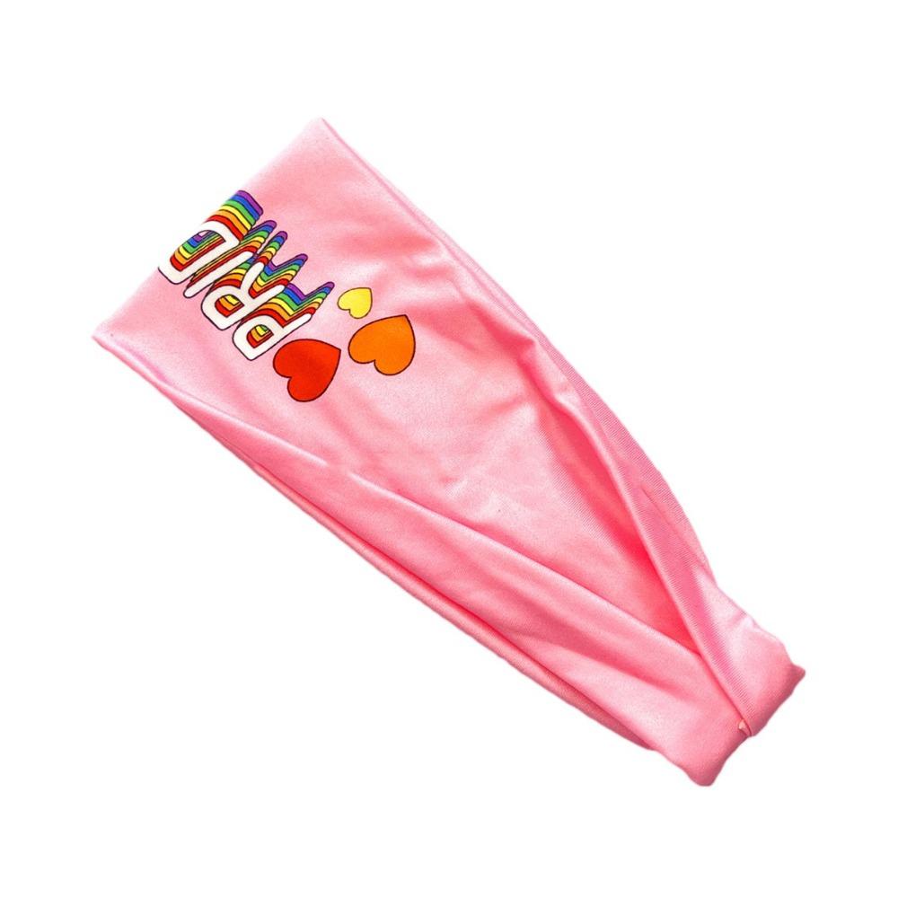 Parade Rainbow Headband Soft Sports Hairband Fashion Rainbow Elastic Headband  Women