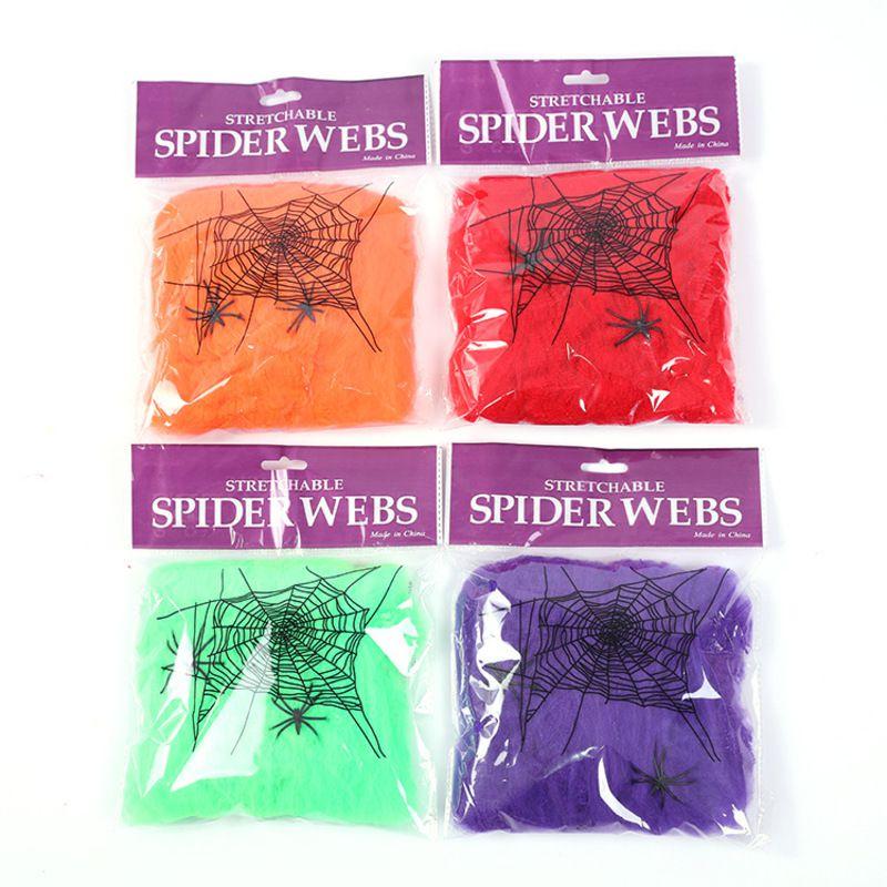 Spider Web 2 Spiders Halloween Party Decorations Retractable Spider Dress Fancy