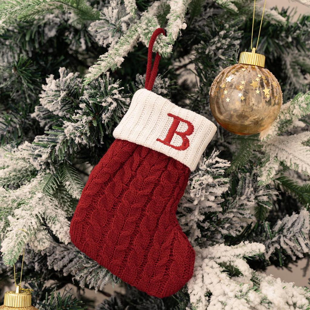 Cute Christmas Knitted Wool Stockings - Festive Tree Ornaments and Decorative Props