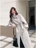 2025 Women's Hepburn Style Black Wool Coat - High-End, Slimming Autumn/Winter Fashion