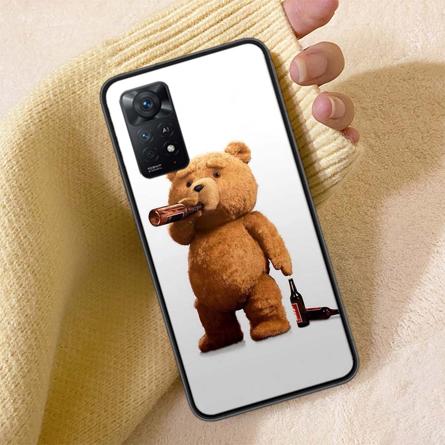 Funny And Cute Bear Phone Case For Redmi Note 13 14 15 Pro Plus 12 13C 12C 15C 9 10 10C 9T 9C 9A TPU Soft Cover Clear Cell Cases