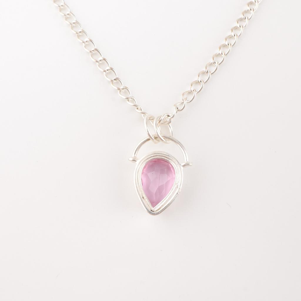 Morganite Gemstone 925 Sterling Silver Handmade Jewelry  Women Necklace Pendant PP-56-11