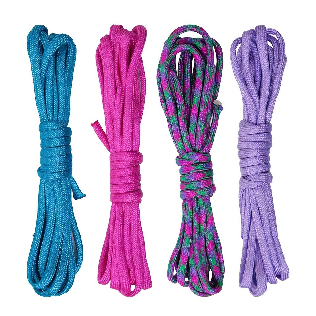 4Pcs 4mm Paracord Rope String 3meter/9.84ft Long Each for Keychain Bracelets Jewelry Making Outdoor Gear Accessories
