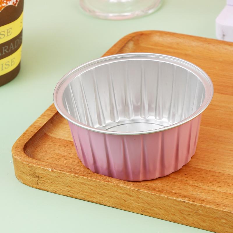 10Pcs Aluminum Cake Cup Round Foil Baking Cup Heat Resistant Cake Cups Mold With Lid Cupcake Birthday Wedding Party Supplies
